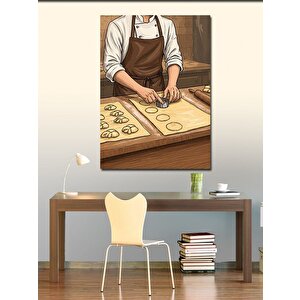 Kanvas Tablo Makarna Yapan Şef 50x70 cm