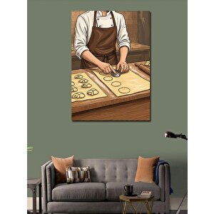 Kanvas Tablo Makarna Yapan Şef 50x70 cm