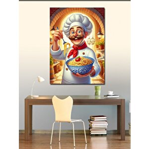 Kanvas Tablo Şef Ve Makarna Tutkusu 70x100 cm
