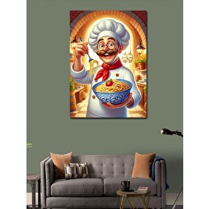Kanvas Tablo Şef Ve Makarna Tutkusu 70x100 cm