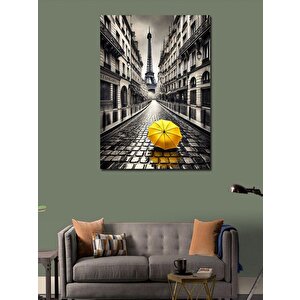 Kanvas Tablo Eyfel Kulesine Uzanan Yağmur Sokağı 50x70 cm