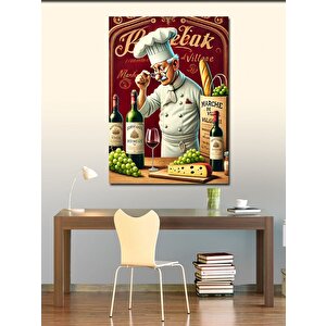 Kanvas Tablo Şarap Ve Peynir Şefi 70x100 cm