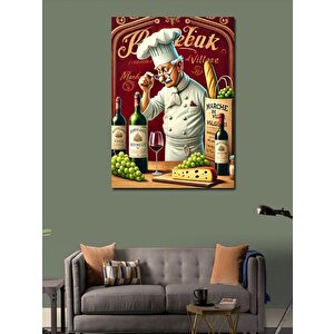 Kanvas Tablo Şarap Ve Peynir Şefi 70x100 cm