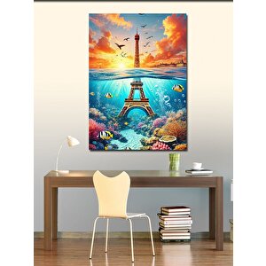 Kanvas Tablo Eyfel Kulesi Ve Deniz 70x100 cm