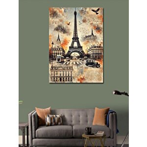 Kanvas Tablo Eyfel Kulesi Ve Paris Manzarası 100x140 cm