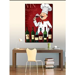 Kanvas Tablo Şarap Ve Şef Karikatürü 70x100 cm