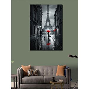 Kanvas Tablo Eyfel Ve Yağmur Çiftleri 50x70 cm