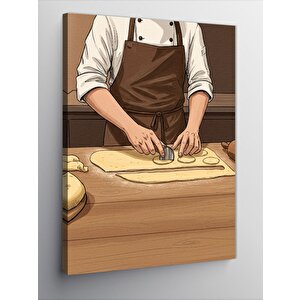 Kanvas Tablo Hamur Yapan Şef 70x100 cm