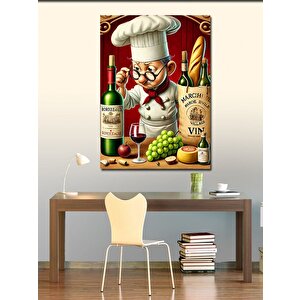 Kanvas Tablo Şarap Ve Üzüm Şefi 70x100 cm