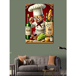 Kanvas Tablo Şarap Ve Üzüm Şefi 70x100 cm