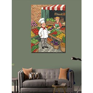 Kanvas Tablo Pazar Yeri Ve Şefler 70x100 cm