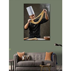 Kanvas Tablo Şef Ve Taze Makarna 100x140 cm