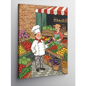 Kanvas Tablo Pazar Yeri Ve Şefler 50x70 cm