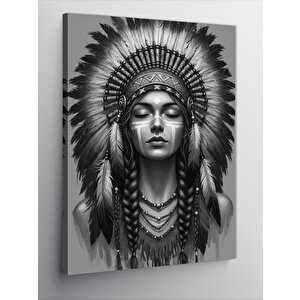 Kanvas Tablo Kızılderili Şef Portresi 100x140 cm