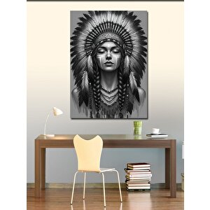 Kanvas Tablo Kızılderili Şef Portresi 100x140 cm