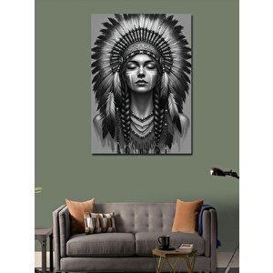 Kanvas Tablo Kızılderili Şef Portresi 100x140 cm