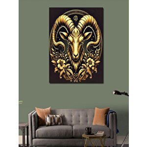 Kanvas Tablo Altın Koç Burcu Motifi 50x70 cm