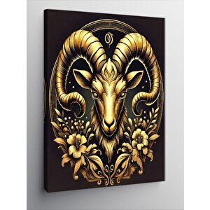 Kanvas Tablo Altın Koç Burcu Motifi 70x100 cm