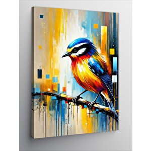 Kanvas Tablo Suluboya Kuş Tasarımı 50x70 cm