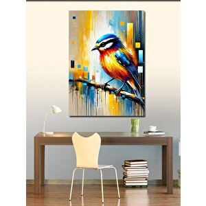 Kanvas Tablo Suluboya Kuş Tasarımı 100x140 cm