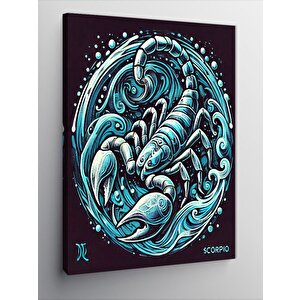 Kanvas Tablo Su Elementi Ve Akrep Burcu 50x70 cm