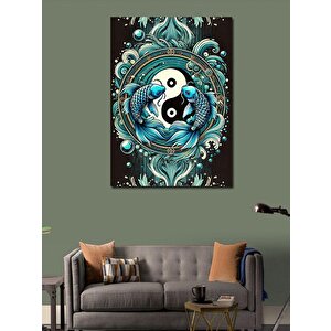 Kanvas Tablo Yin-yang Ve Balık Tasarımı 70x100 cm