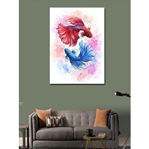Kanvas Tablo Dönen Siyam Balıkları 50x70 cm