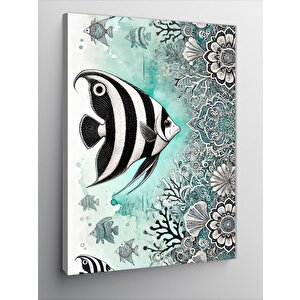 Kanvas Tablo Mandala Ve Balık Figürü 70x100 cm