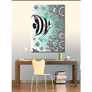 Kanvas Tablo Mandala Ve Balık Figürü 70x100 cm