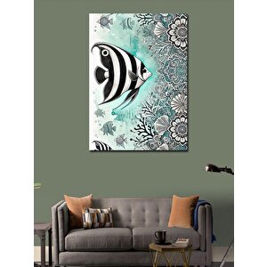 Kanvas Tablo Mandala Ve Balık Figürü 70x100 cm