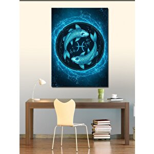 Kanvas Tablo Balık Burcu Çemberi 100x140 cm