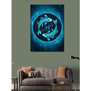 Kanvas Tablo Balık Burcu Çemberi 100x140 cm
