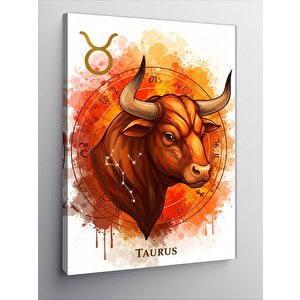 Kanvas Tablo Boğa Ve Burç İllüstrasyonu (taurus) 70x100 cm