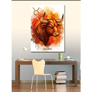 Kanvas Tablo Boğa Ve Burç İllüstrasyonu (taurus) 70x100 cm