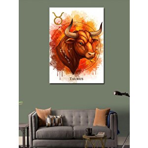 Kanvas Tablo Boğa Ve Burç İllüstrasyonu (taurus) 100x140 cm