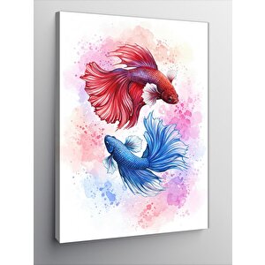 Kanvas Tablo Dönen Siyam Balıkları 100x140 cm