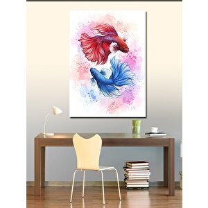 Kanvas Tablo Dönen Siyam Balıkları 100x140 cm