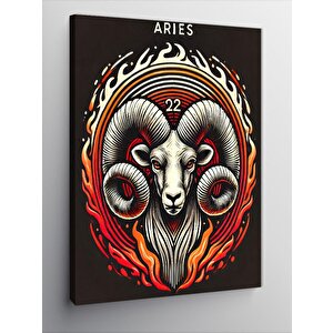Kanvas Tablo Koç Burcu Ve Alev Deseni 70x100 cm