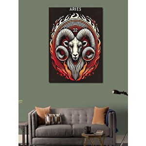 Kanvas Tablo Koç Burcu Ve Alev Deseni 70x100 cm