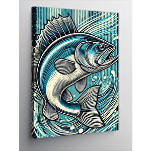 Kanvas Tablo Büyük Balık Motifi 50x70 cm