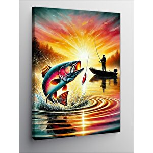 Kanvas Tablo Balık Ve Gün Batımı 50x70 cm