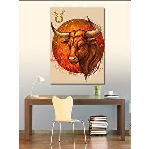 Kanvas Tablo Boğa Burcu Sembolü 70x100 cm