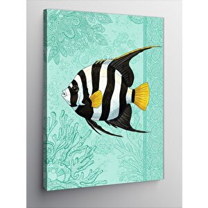 Kanvas Tablo Tropikal Balık Çizimi 100x140 cm