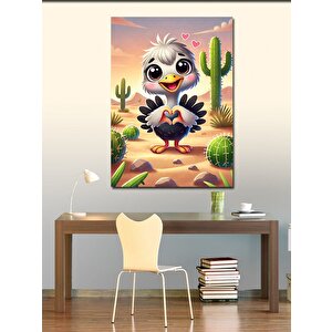 Kanvas Tablo Çölde Sevimli Kuş 100x140 cm