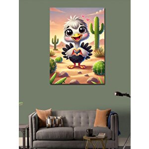 Kanvas Tablo Çölde Sevimli Kuş 100x140 cm