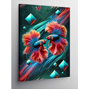 Kanvas Tablo Beta Balıkları Deseni 50x70 cm