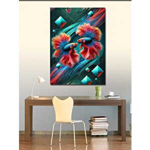 Kanvas Tablo Beta Balıkları Deseni 50x70 cm