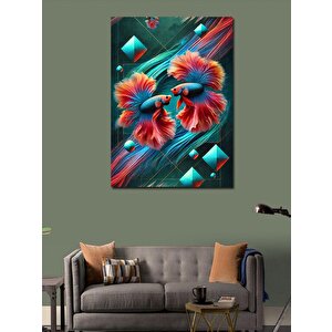 Kanvas Tablo Beta Balıkları Deseni 50x70 cm