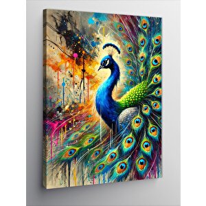 Kanvas Tablo Tavus Kuşu Resmi 50x70 cm