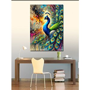 Kanvas Tablo Tavus Kuşu Resmi 50x70 cm